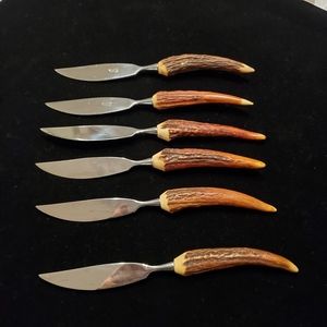 Othello Solingen Stag Handle Steak Knives